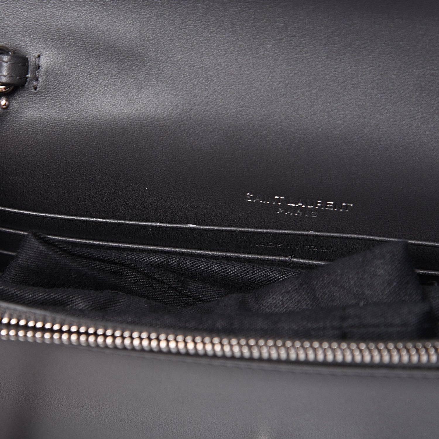 Saint Laurent Smooth Calfskin Classic Monogram Kate Tassel Chain Wallet Grey 7 of 11