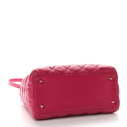 Christian Dior Lambskin Cannage Medium Lady Dior Fuchsia 4 of 9