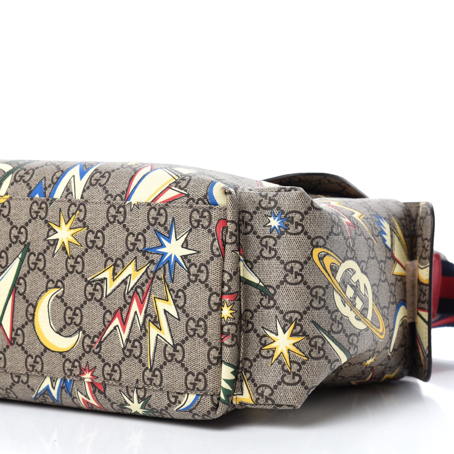 GG Supreme Monogram Space Diaper Bag Red