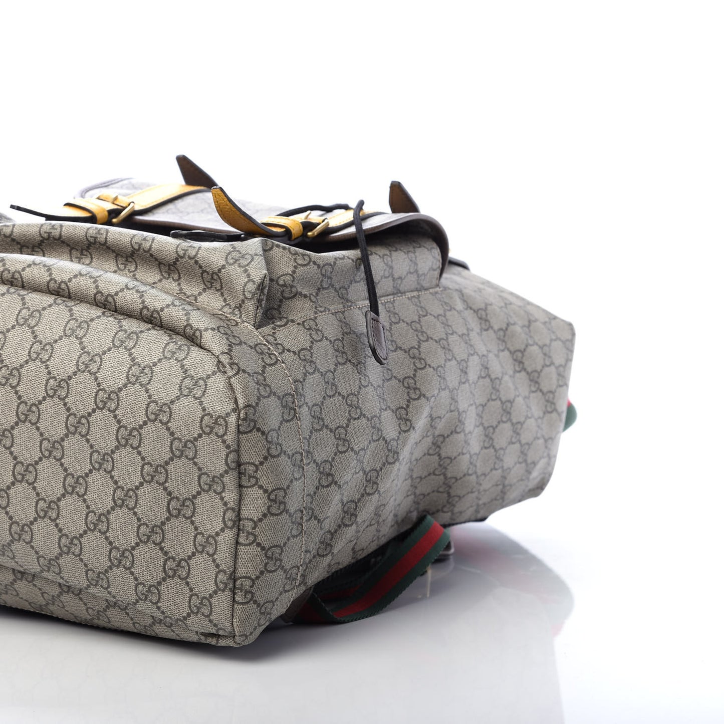 Soft GG Supreme Monogram Neo Vintage Double Buckle Backpack Beige New Acero Crop
