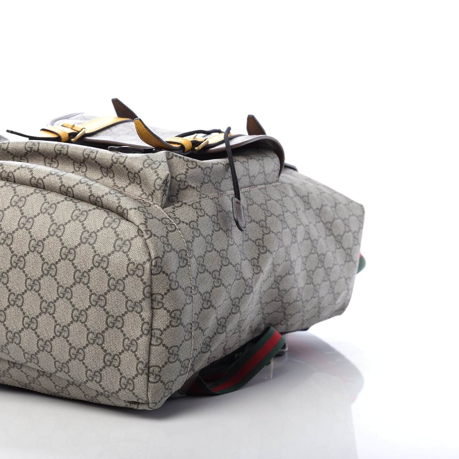 Gucci Soft GG Supreme Monogram Neo Vintage Double Buckle Backpack Beige New Acero Crop 6 of 11