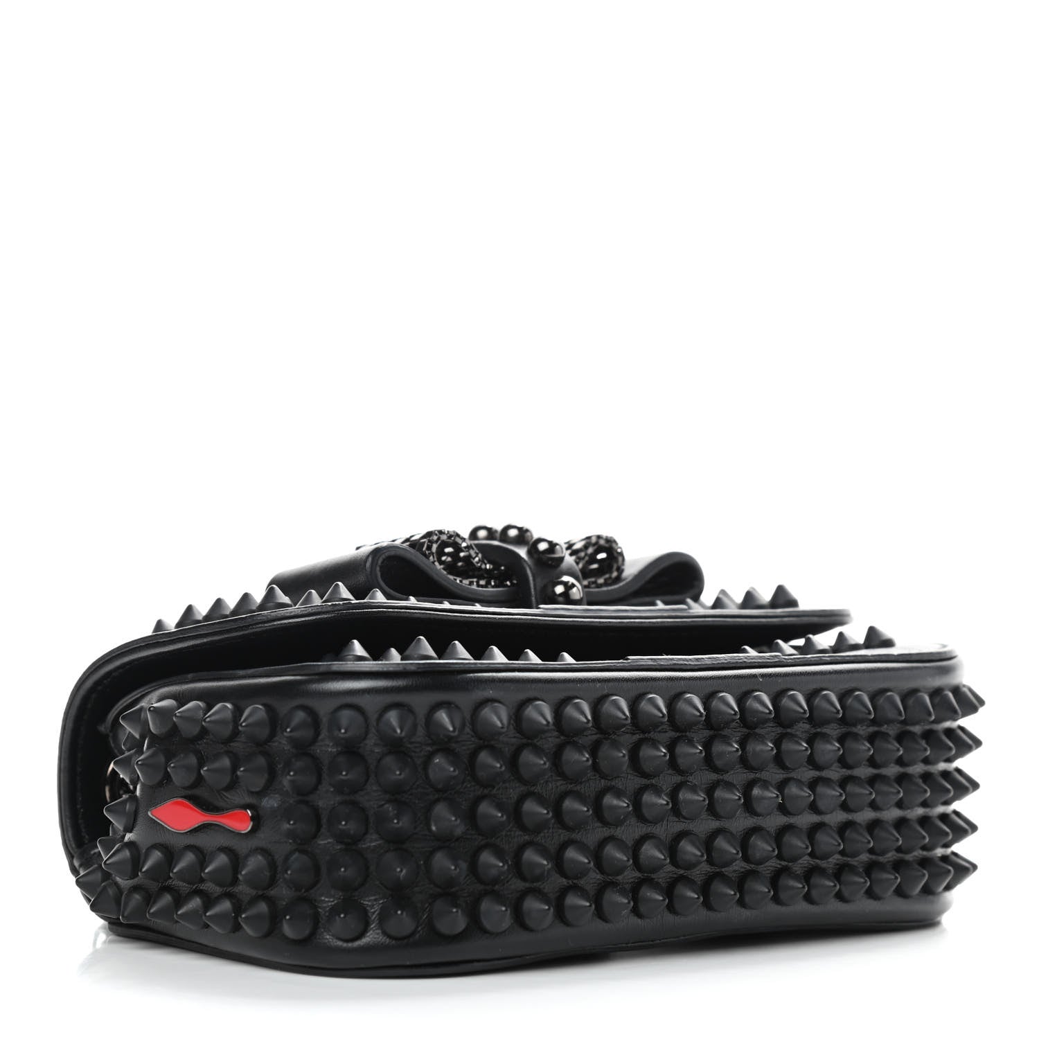 Christian Louboutin Calfskin Spikes Sweety Charity Crossbody Bag Black 3 of 9
