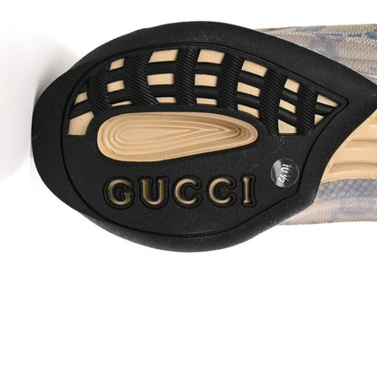 Gucci Ultralight Plume Calfskin Monogram Printed Mens Gucci Run Sneakers 10.5 Beige Blue 7 of 8