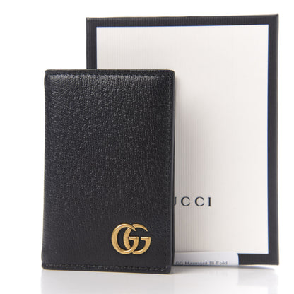 Gucci Calfskin Boar Effect GG Marmont Card Case Black 7 of 7