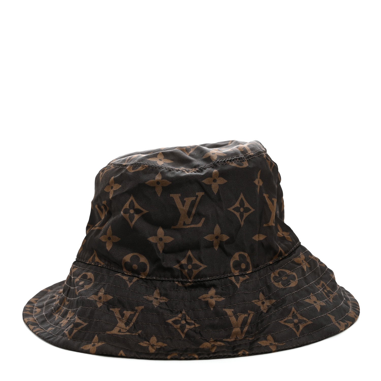 Louis Vuitton Nylon Monogram Reversible Bob Bucket Hat S Brown Black 3 of 9