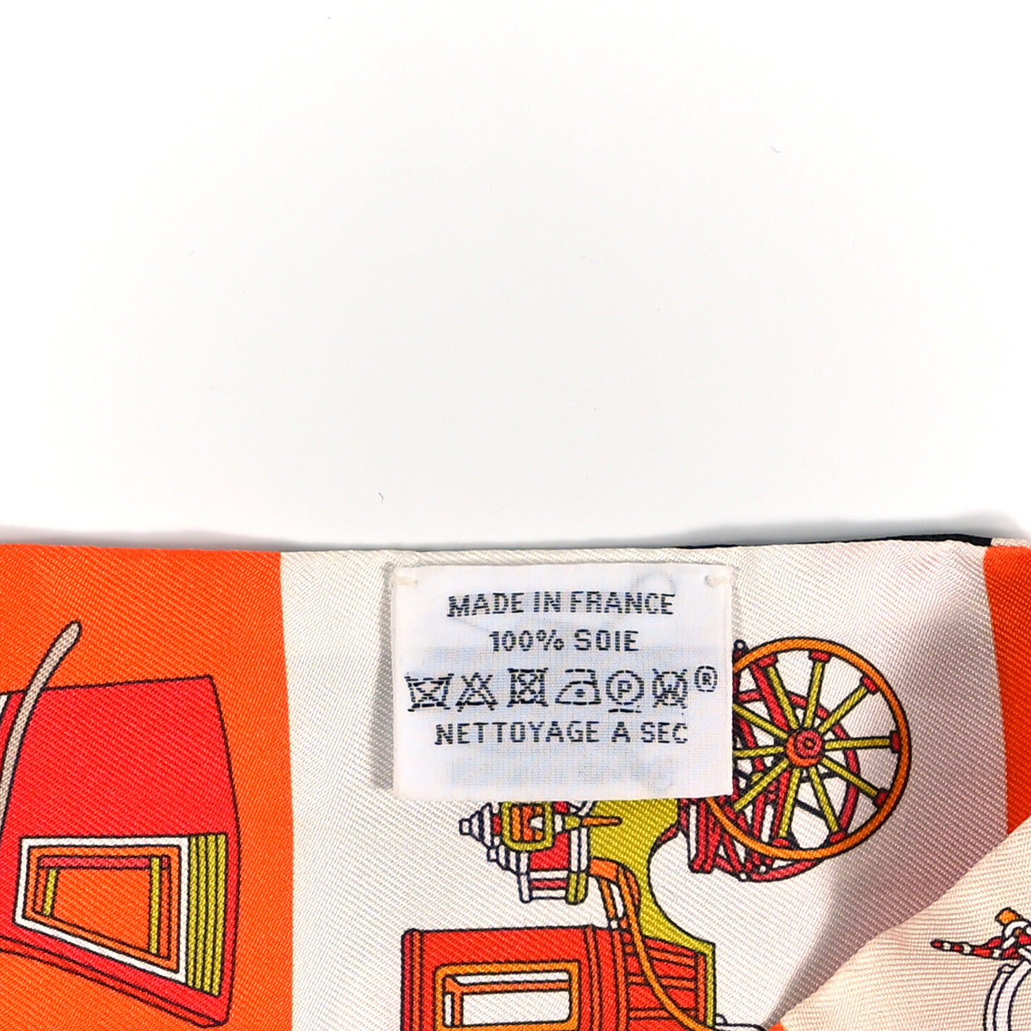 Hermes Silk Les Voitures Exquises Twilly Orange Beige Kaki 4 of 4