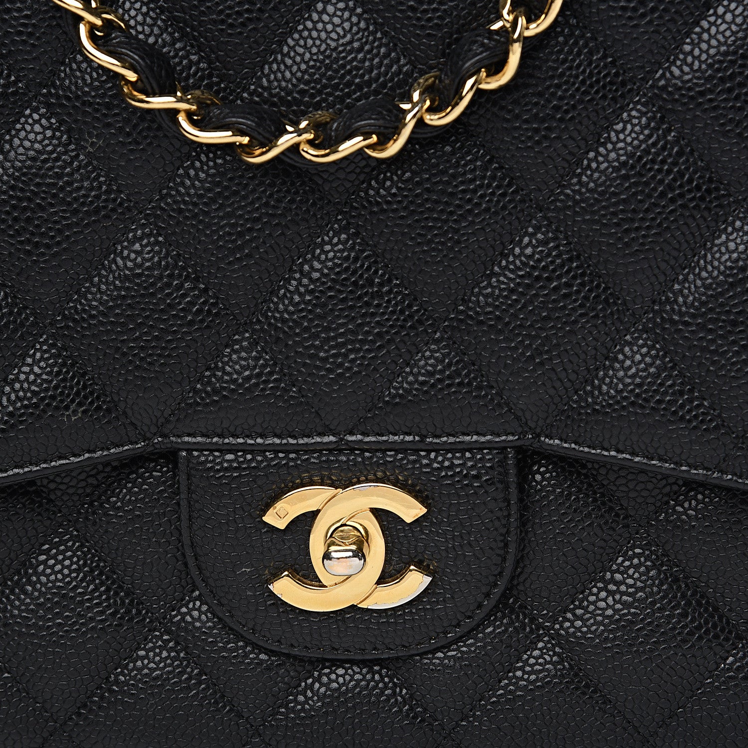 Chanel Caviar Quilted Jumbo Single Flap Black 12 of 15