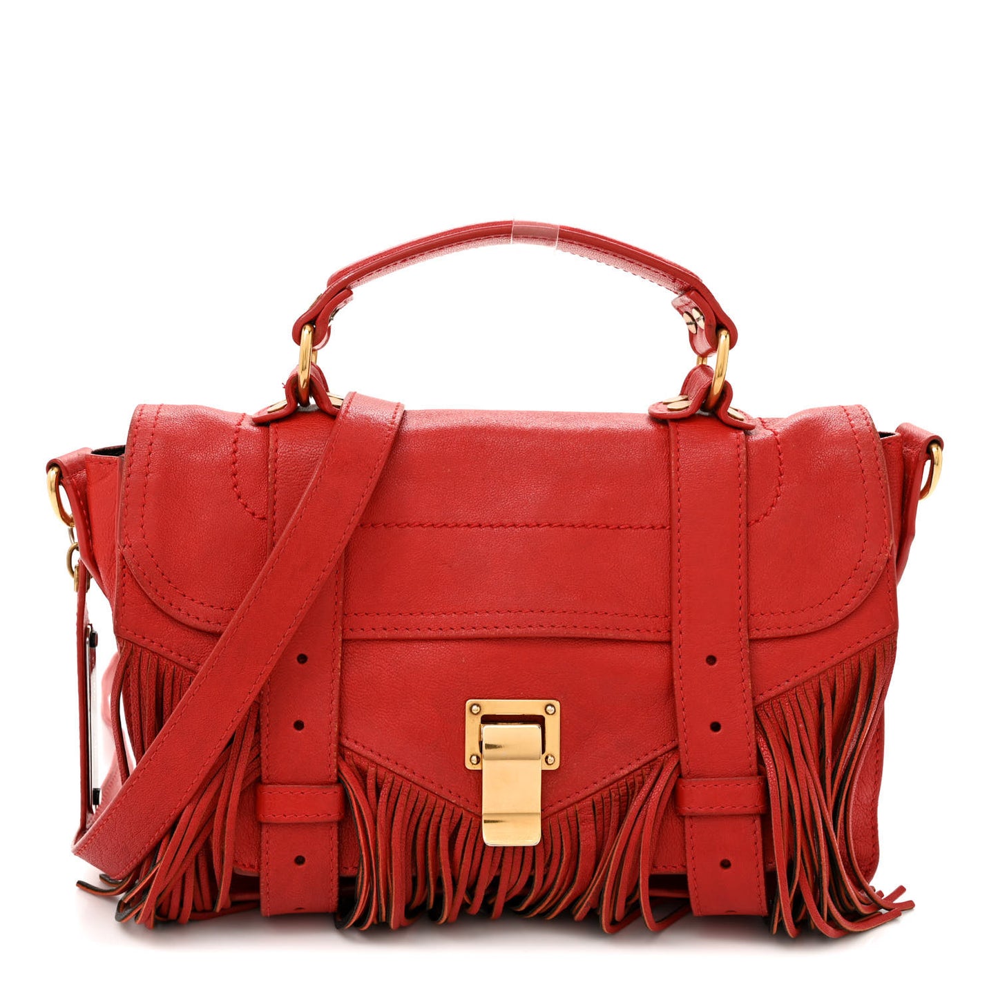 Lambskin Tiny Fringe Lux PS1 Satchel Red