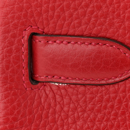 Hermes Taurillon Clemence Birkin 30 Rouge Casaque 11 of 12