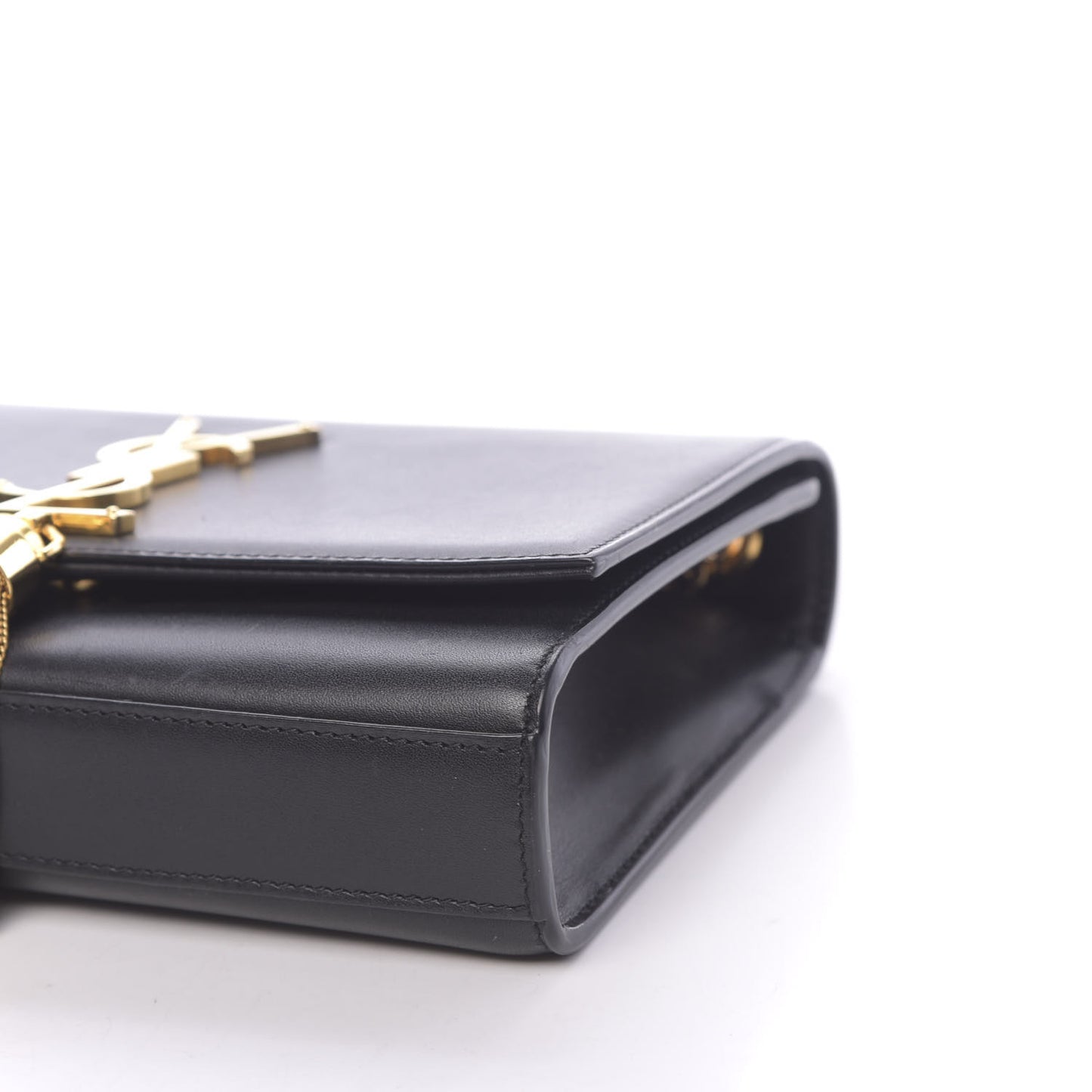 Calfskin Small Classic Monogram Kate Tassel Satchel Black