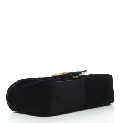 Gucci Velvet Matelasse Small GG Marmont Shoulder Bag Black 5 of 11