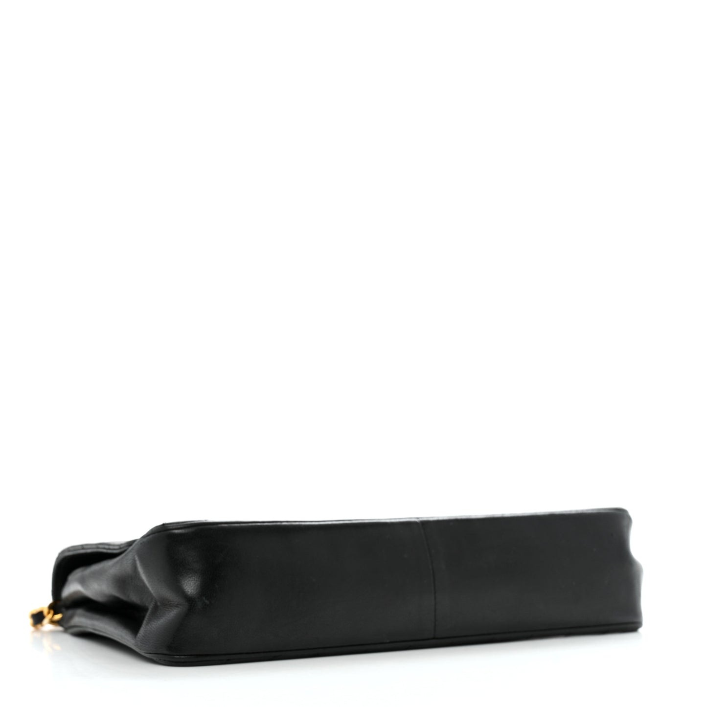 Lambskin Diagonal Quilted Small Single Flap Black