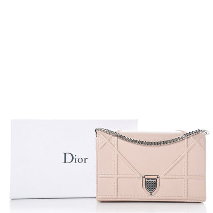 Christian Dior Grained Calfskin Diorama Wallet on Chain Pouch Nude 11 of 11