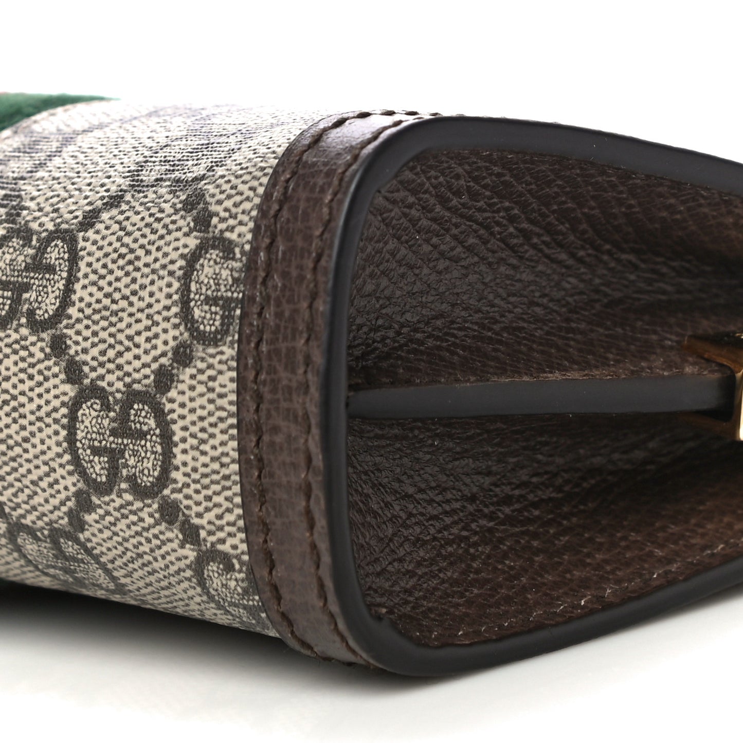 GG Supreme Monogram Textured Dollar Calfskin Web Mini Ophidia Chain Shoulder Bag Beige Ebony New Acero