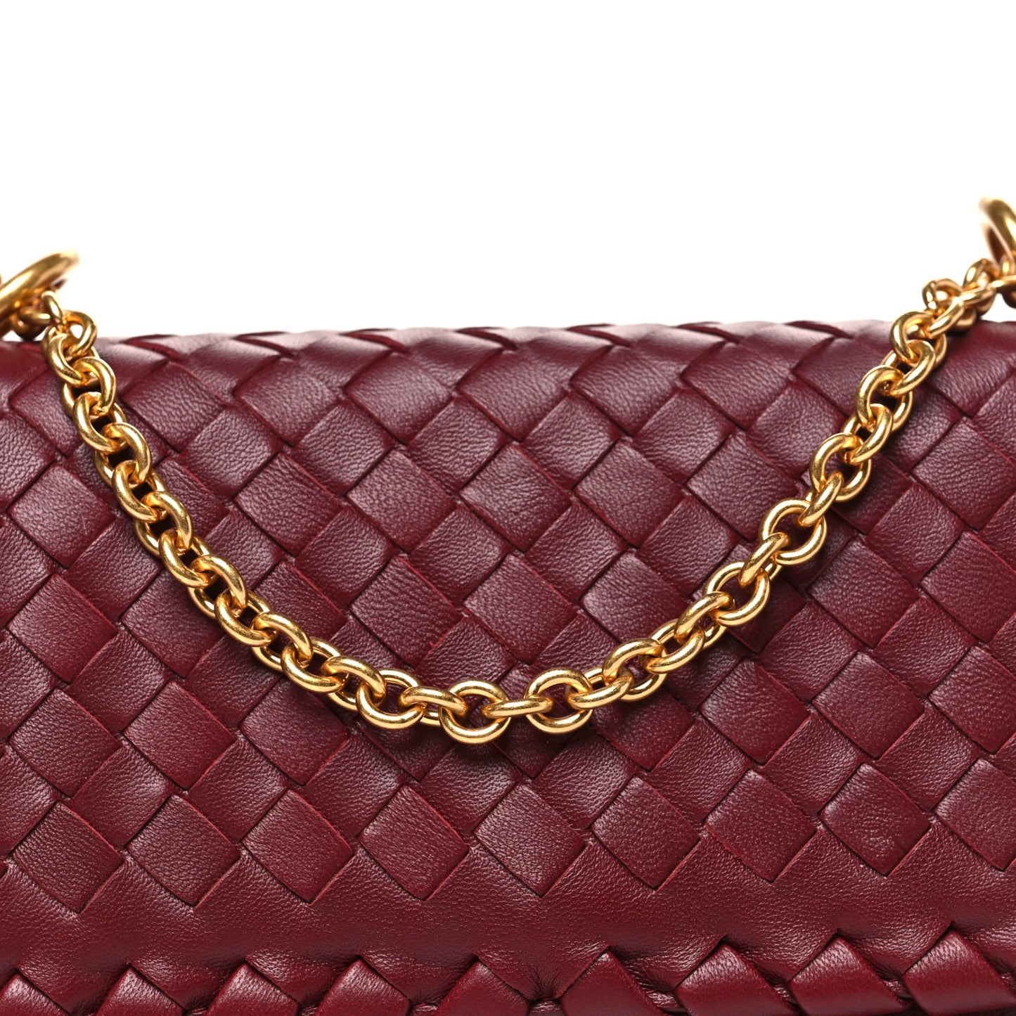 Nappa Intrecciato Baby Olimpia Shoulder Bag Bordeaux