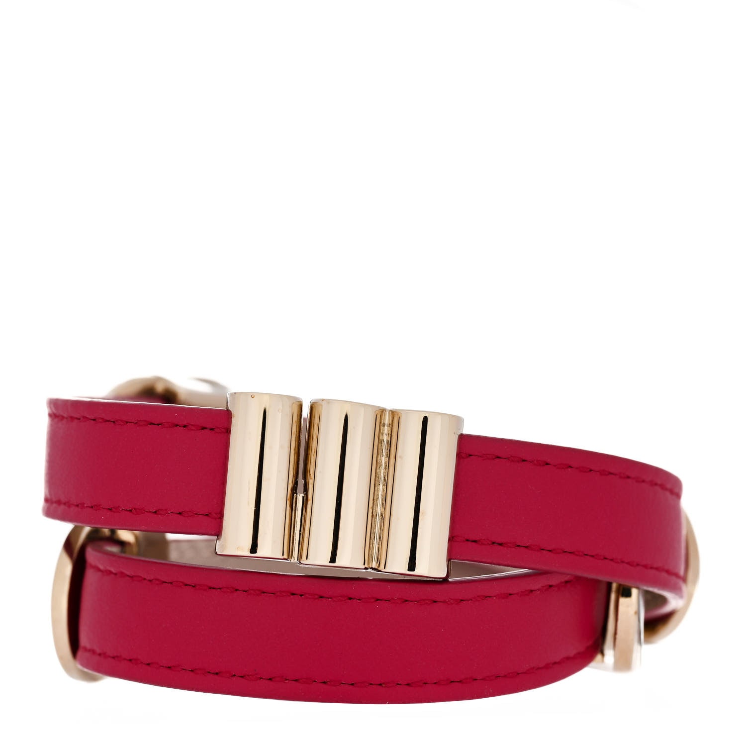 Bulgari Calfskin Double Coiled Bracelet Pink 3 of 6
