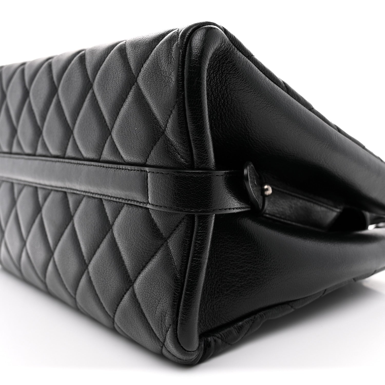 Chanel Metallic Goatskin Quilted Large City Rock Shopping Bag Black 10 of 10