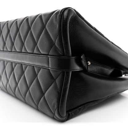 Chanel Metallic Goatskin Quilted Large City Rock Shopping Bag Black 10 of 10