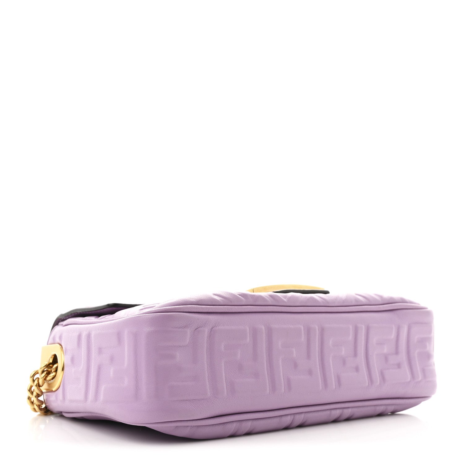 Fendi Nappa FF Embossed Small Midi Chain Baguette Violetta 3 of 9