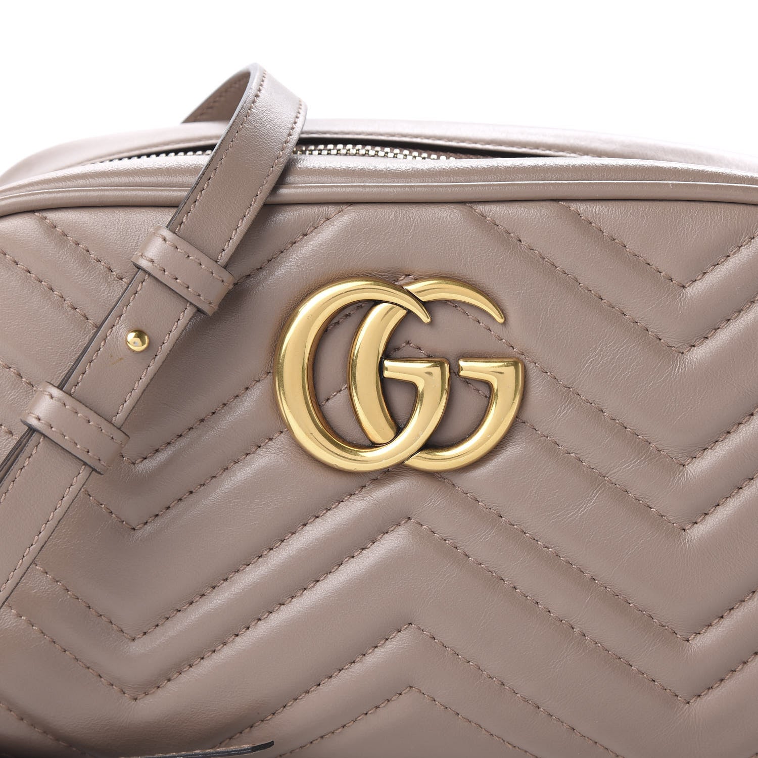Gucci Calfskin Matelasse Small GG Marmont Chain Shoulder Bag Porcelain Rose 10 of 10