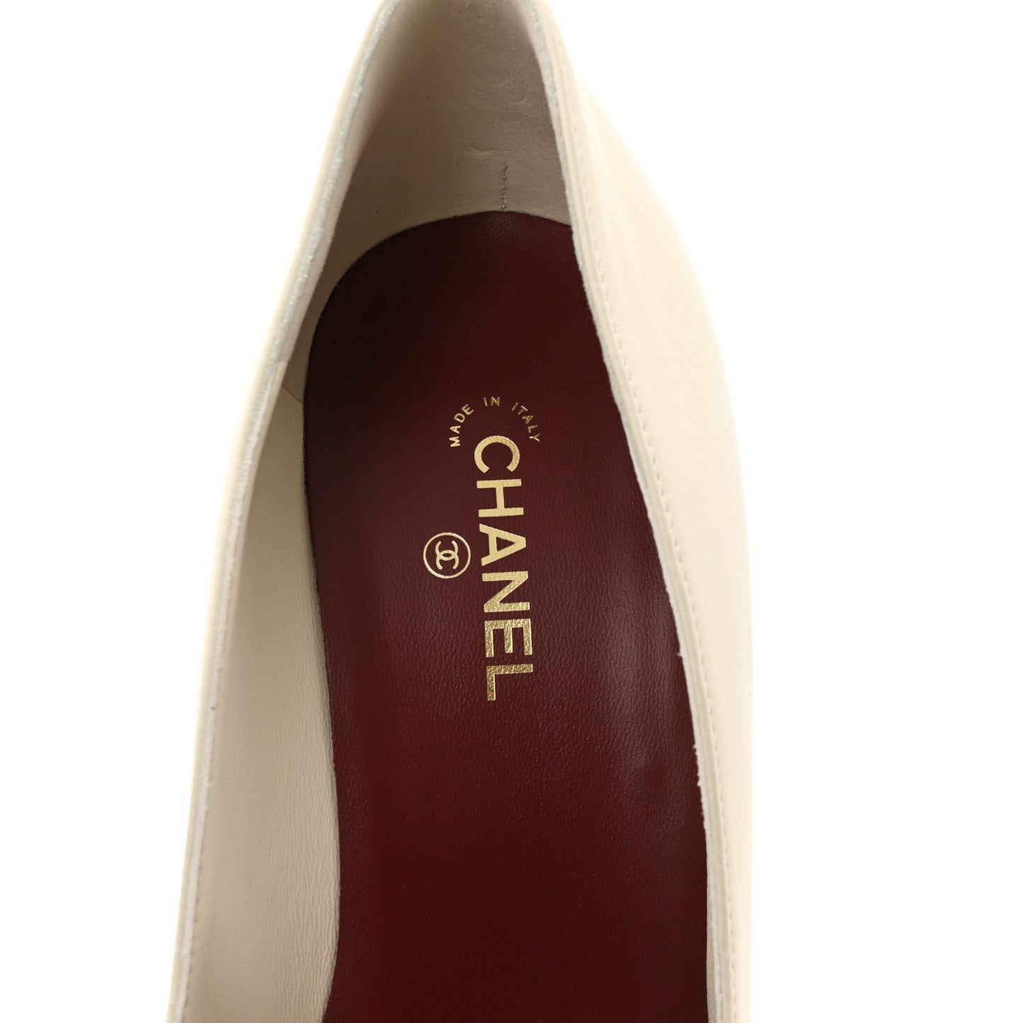 Lambskin Metallic Crackled Calfskin Square Cap Toe Pumps 39.5 Ivory Gold