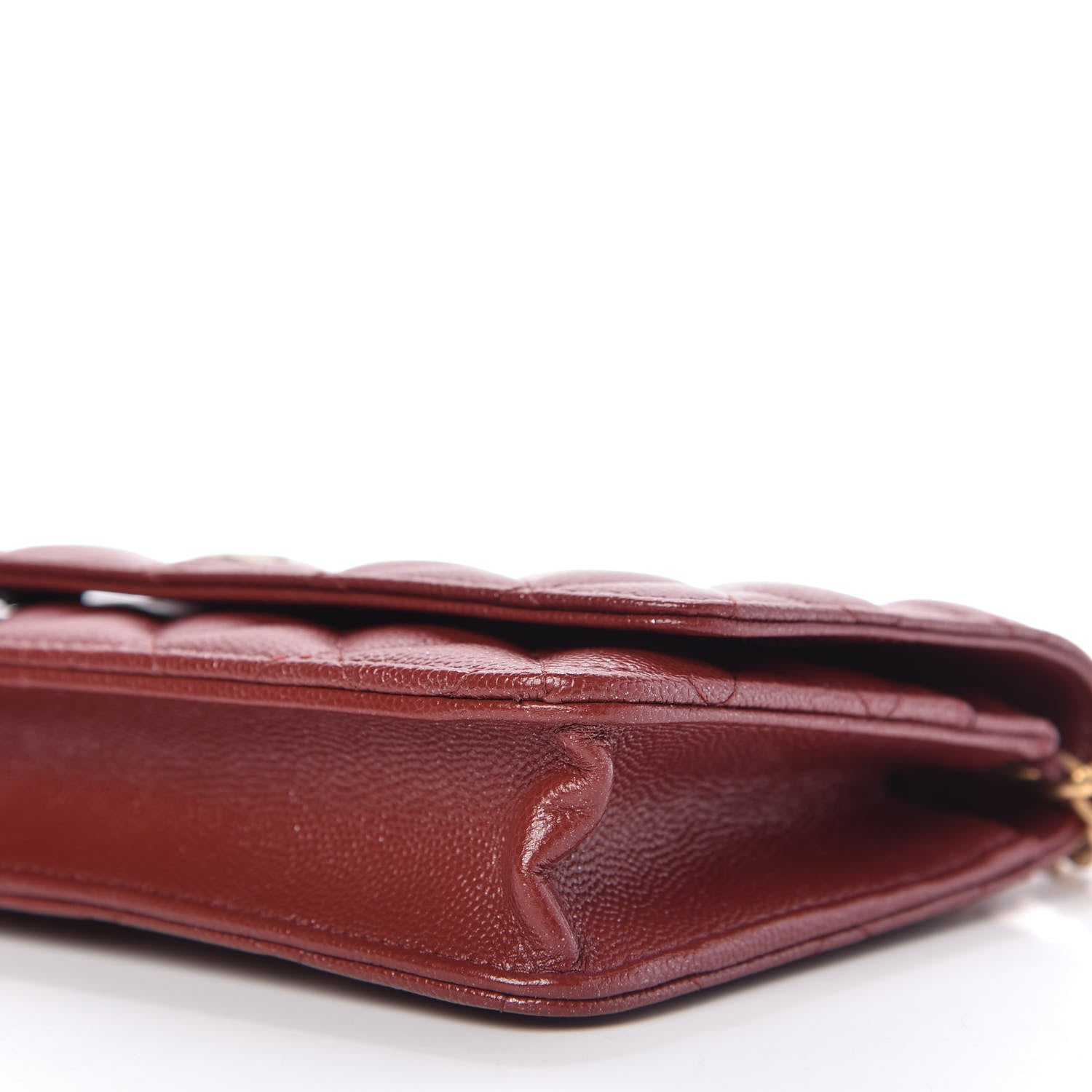 Chanel Metallic Caviar Quilted Wallet On Chain WOC Red 7 of 11