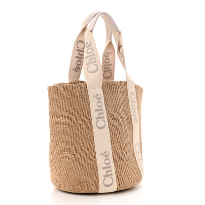Chloe Raffia Large Woody Tote Wild Grey 3 of 12
