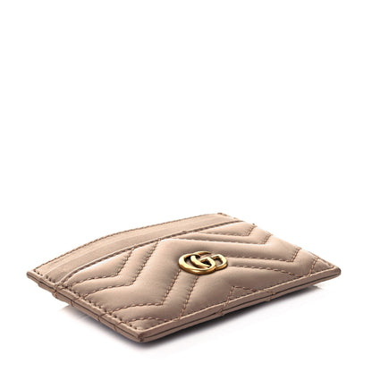 Gucci Calfskin Matelasse GG Marmont Card Holder Porcelain Rose 4 of 10