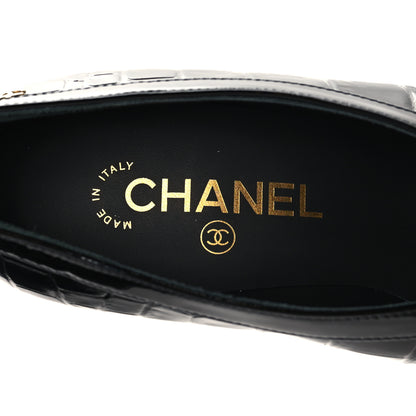 Chanel Crocodile Embossed Patent Calfskin Pumps 38.5 Black 16 of 20