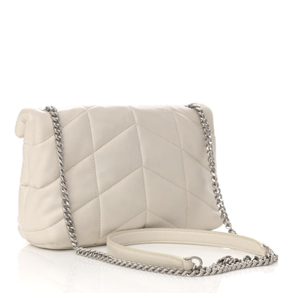 Saint Laurent Lambskin Quilted Toy Loulou Puffer Monogram Chain Satchel Crema Soft 3 of 10