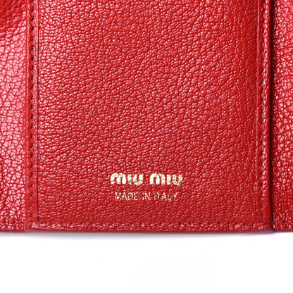 Miu Miu Goatskin Madras Love Envelope Wallet Black 6 of 9