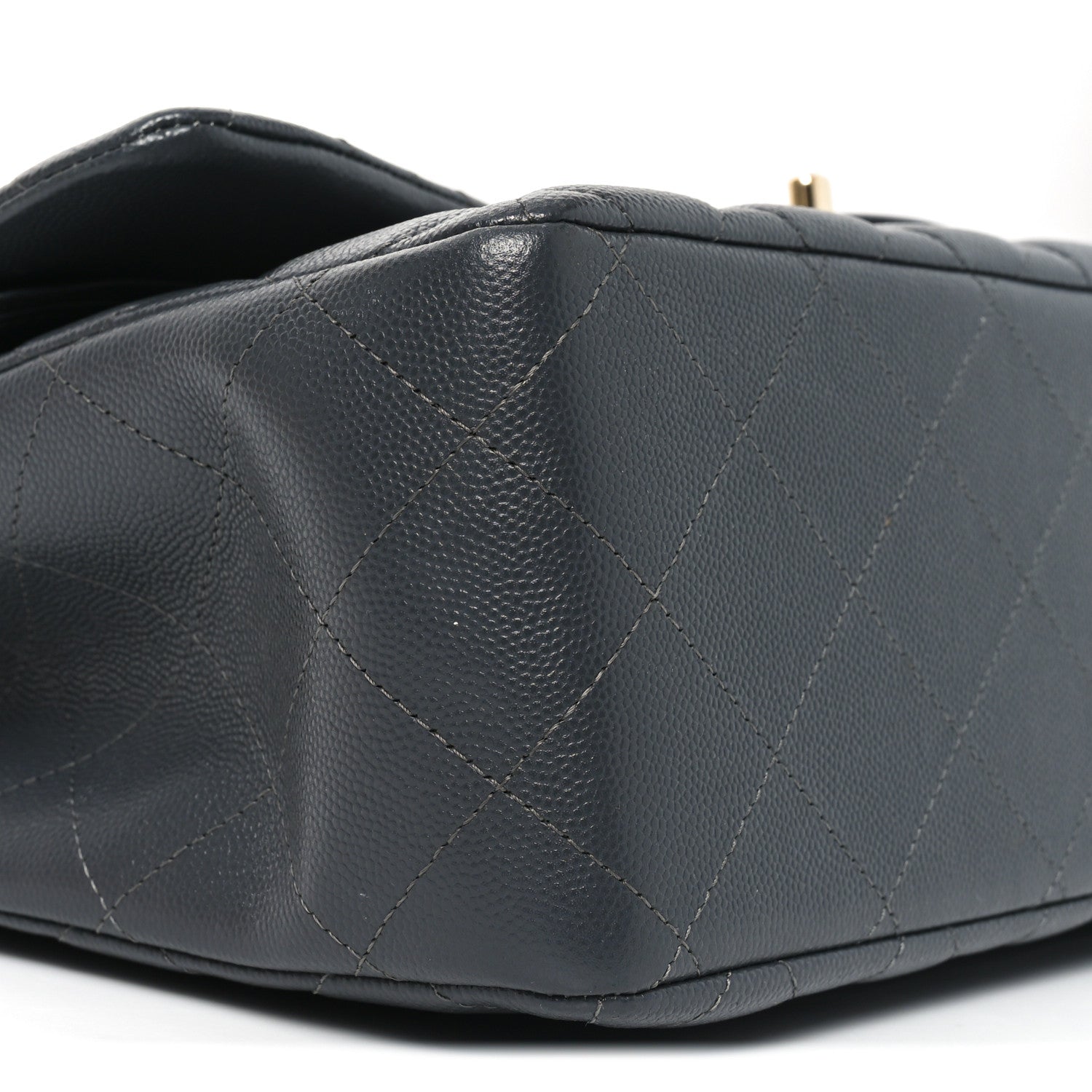 Chanel Caviar Quilted Jumbo Double Flap Dark Grey 9 of 11