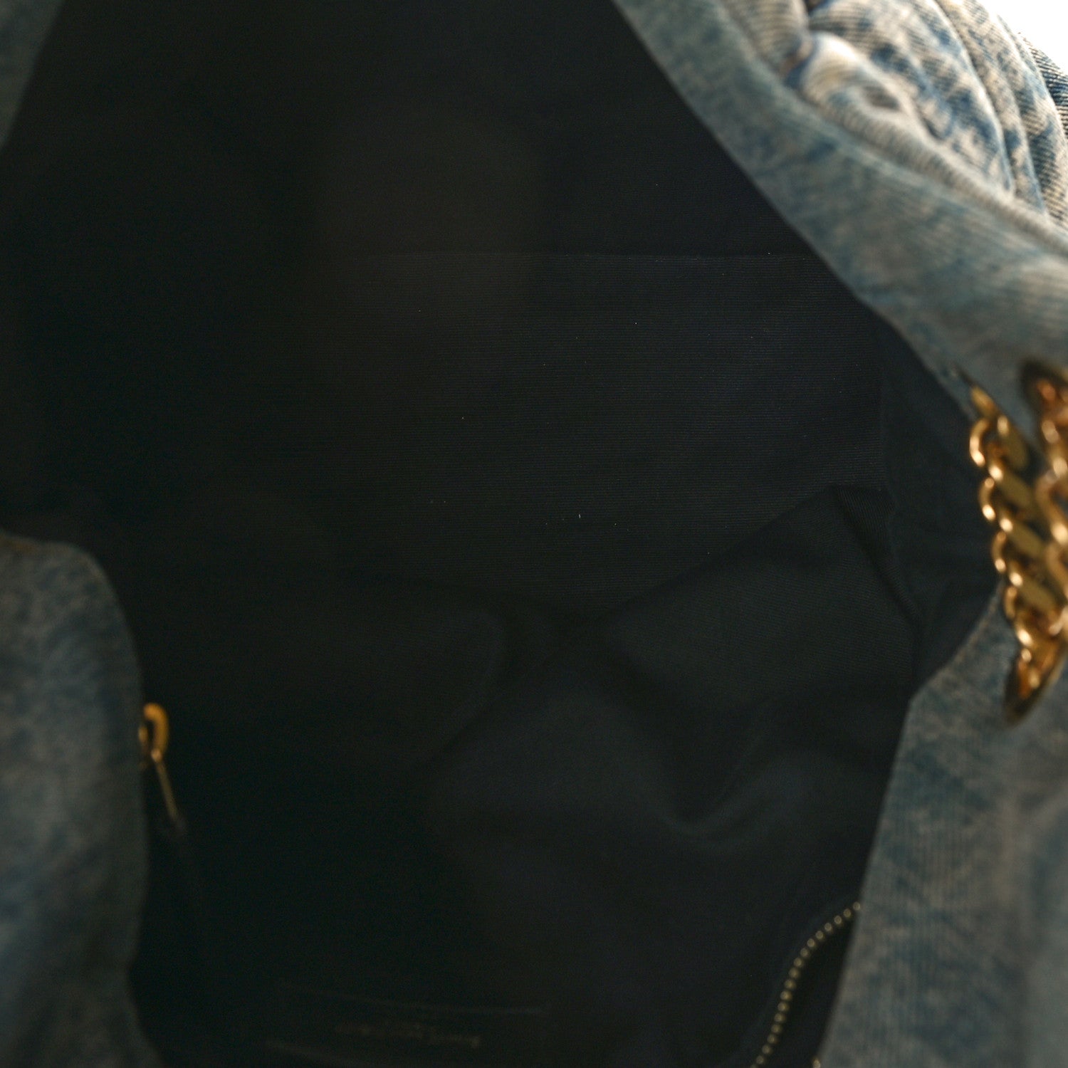 Saint Laurent Denim Quilted Medium Loulou Puffer Monogram Chain Satchel Blue Black 5 of 8