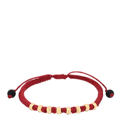 David Yurman 18K Yellow Gold Nylon Fortune Woven Bracelet Red 1 of 3