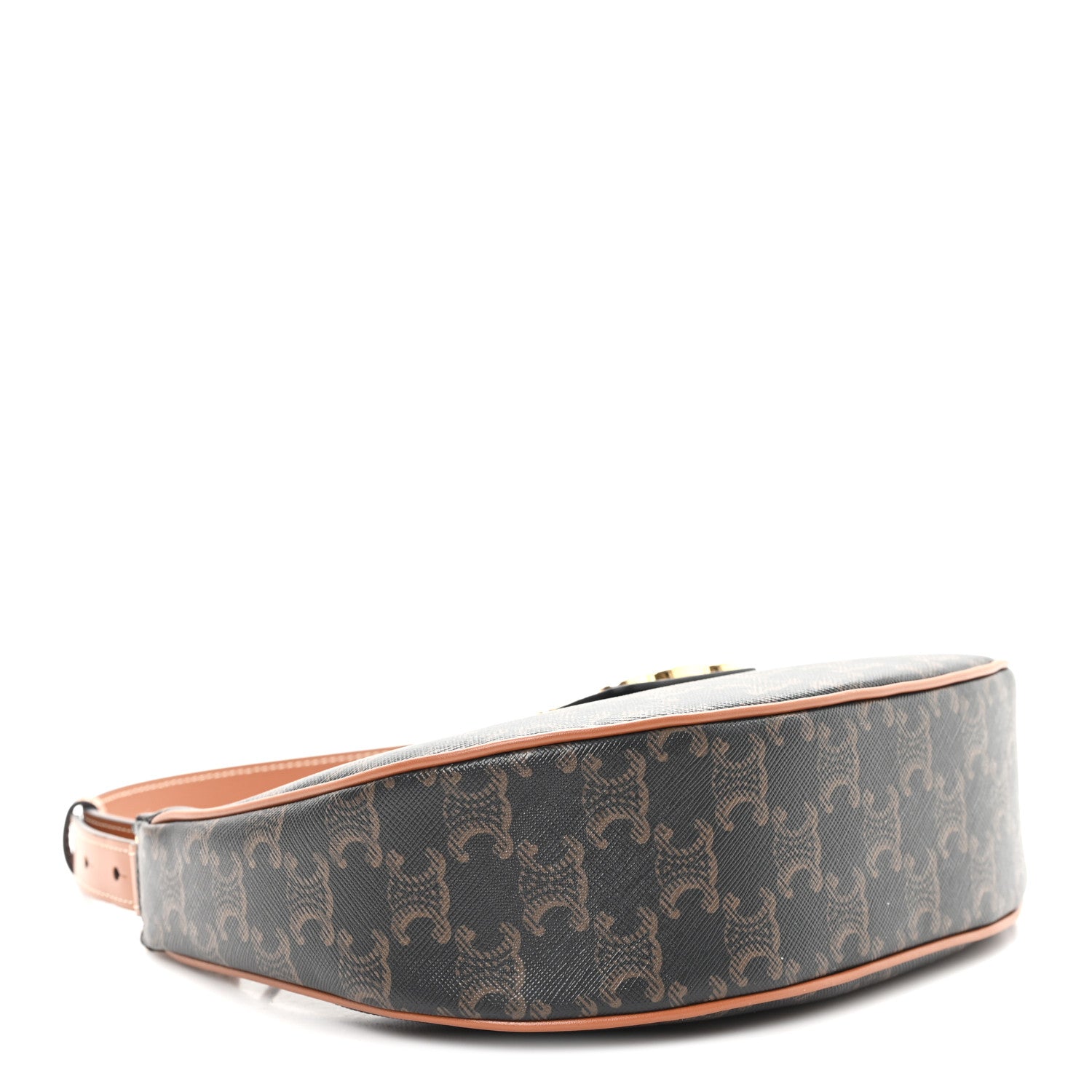 Celine Triomphe Canvas Calfskin Medium Strap Ava Triomphe Shoulder Bag Tan 4 of 9