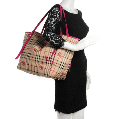 Burberry Haymarket Check Large Canterbury Tote Magenta 2 of 7