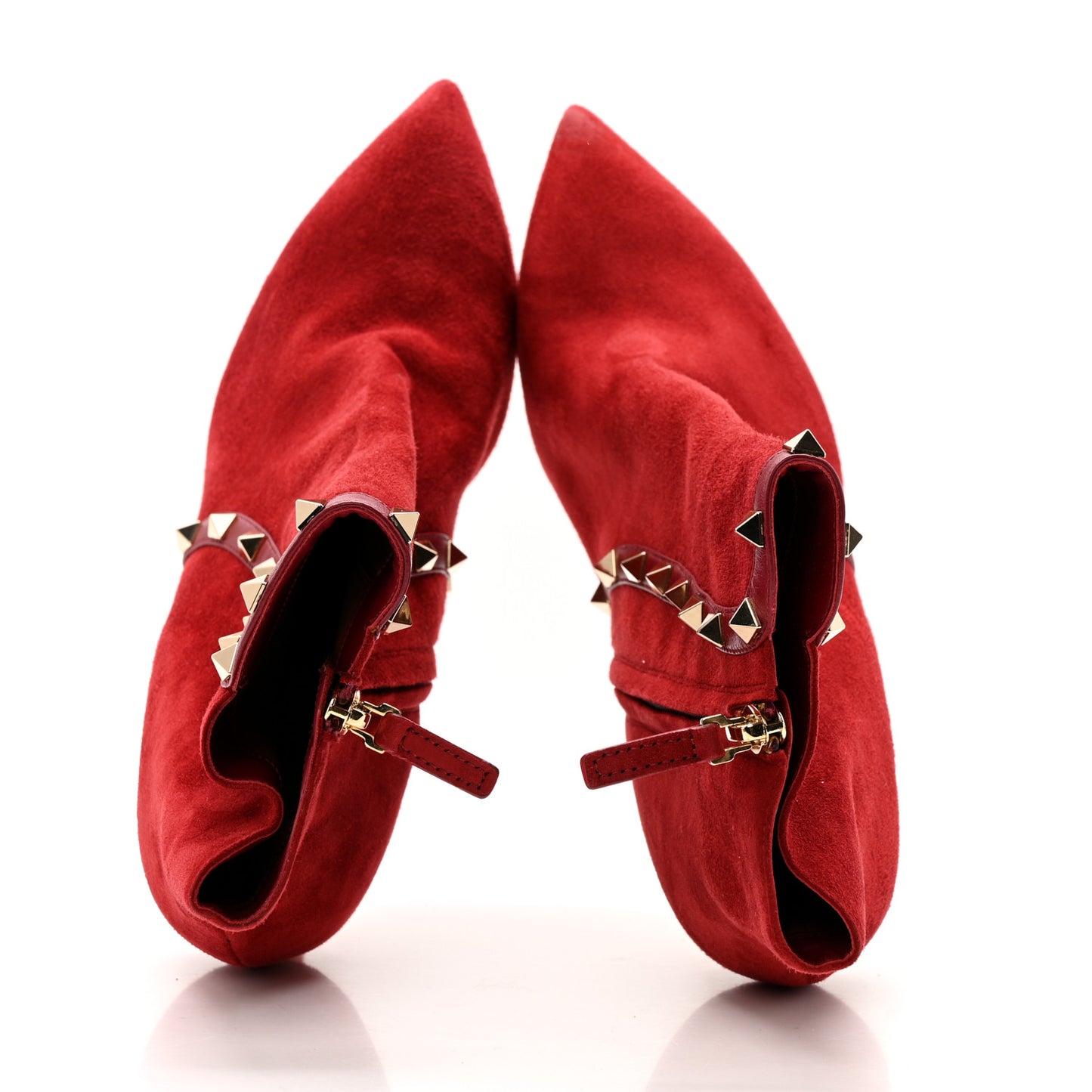 Suede Rockstud 85mm Ankle Booties 39.5 Rubino