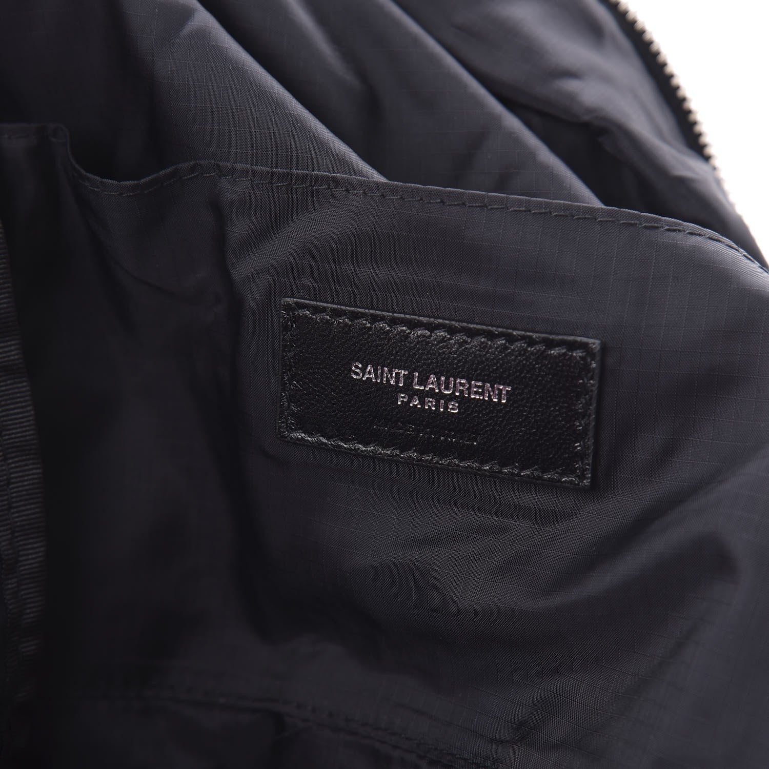 Saint Laurent Nylon Leopard Print City Fold Up Backpack Belt Bag Black 13 of 14