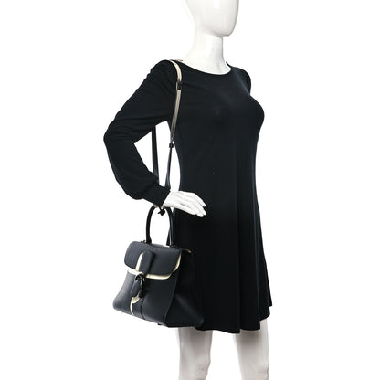Delvaux Box Calfskin Light And Shadow MM Brillant Satchel Black Ivory 2 of 14