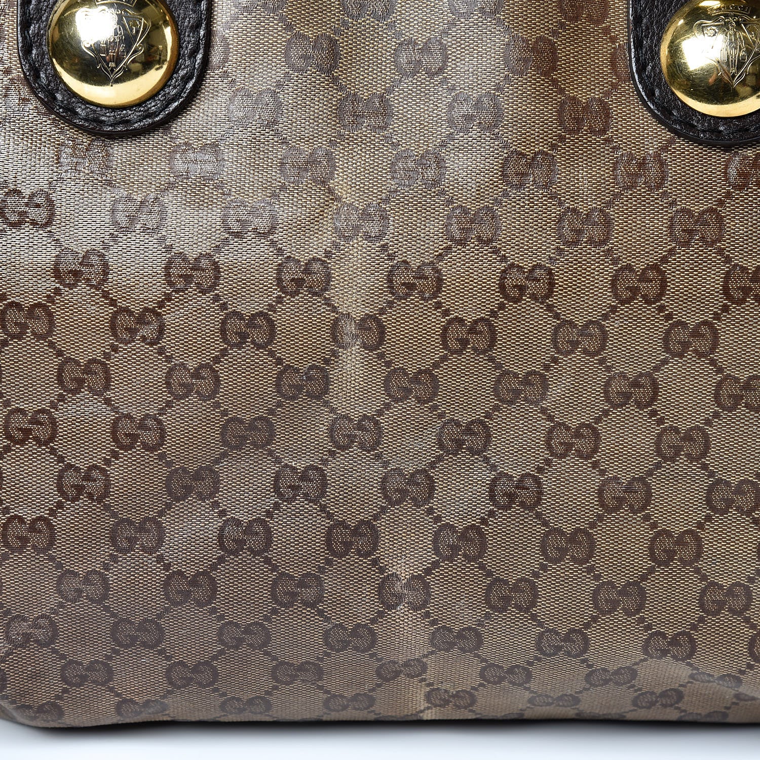 Gucci Crystal Monogram Small Babouska Tote Dark Brown 18 of 25