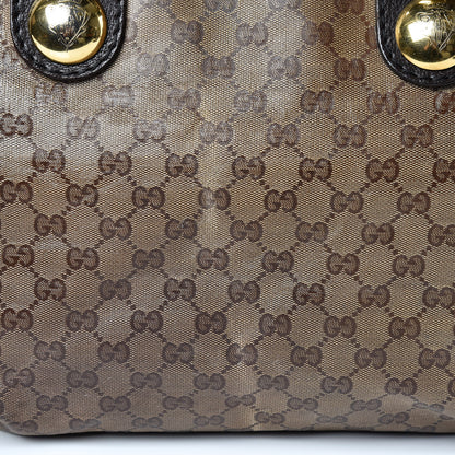 Gucci Crystal Monogram Small Babouska Tote Dark Brown 18 of 25