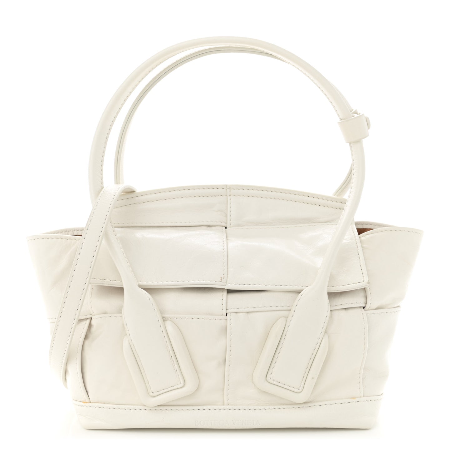 Paper Calfskin Maxi Intrecciato Mini Arco Slouch Plaster