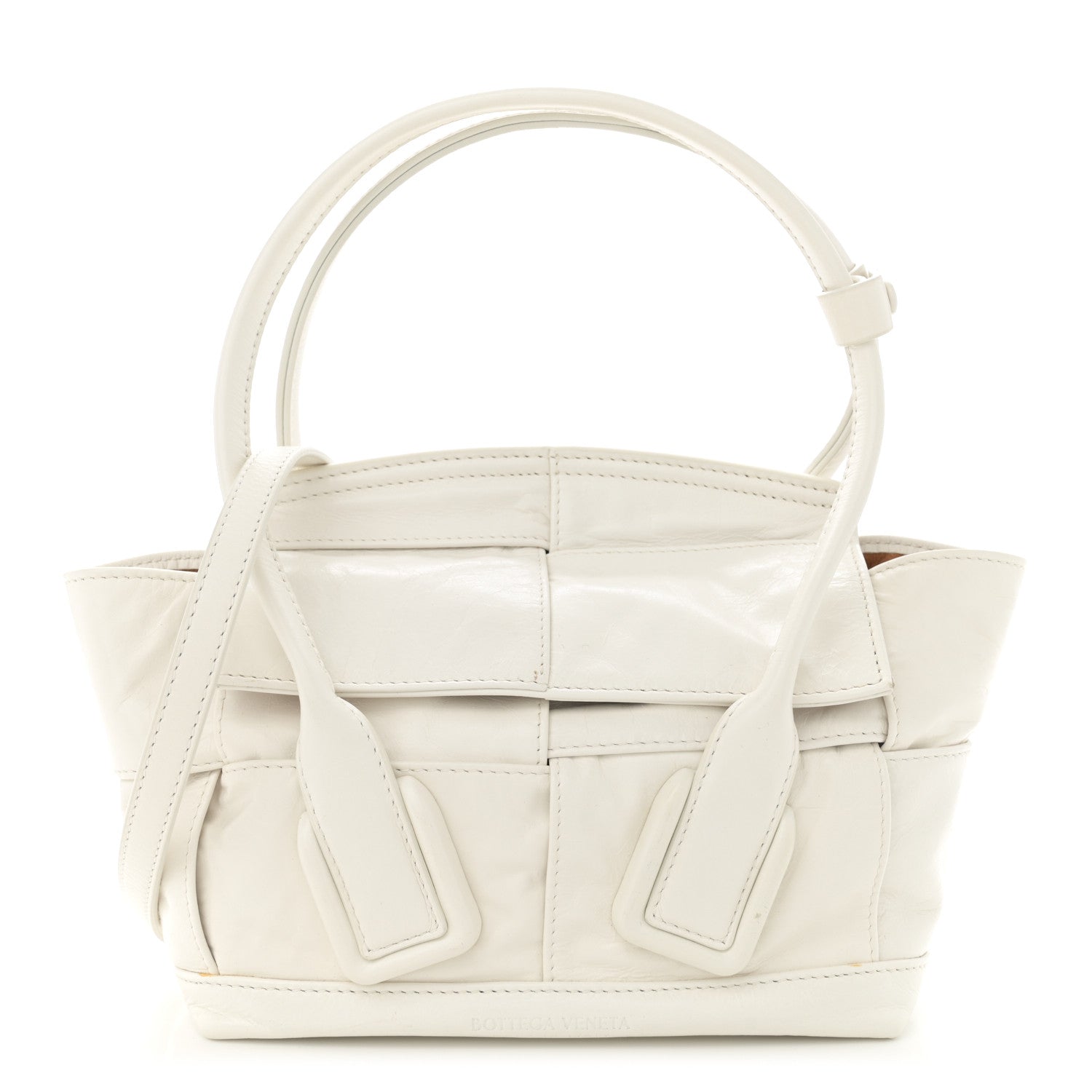 Bottega Veneta Paper Calfskin Maxi Intrecciato Mini Arco Slouch Plaster 1 of 14