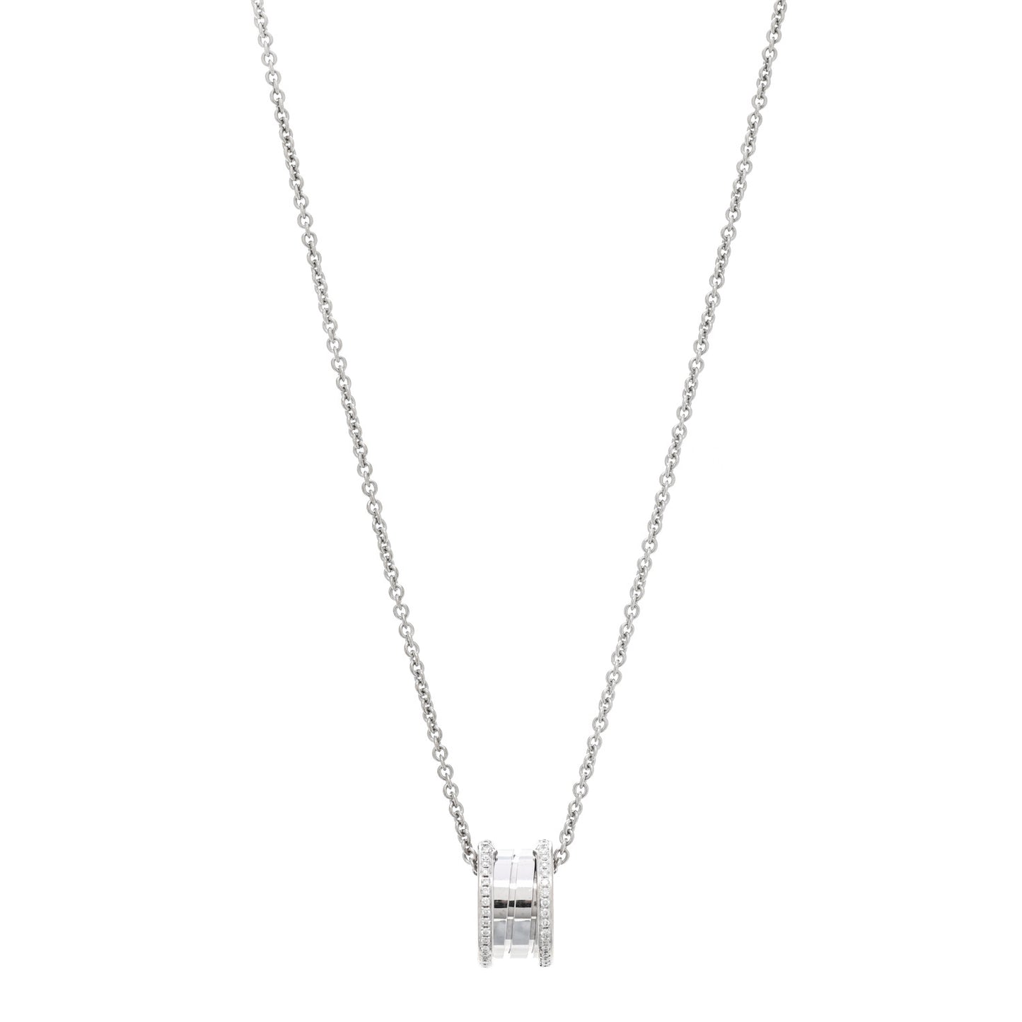18K White Gold Diamond B.Zero1 Pendant Necklace