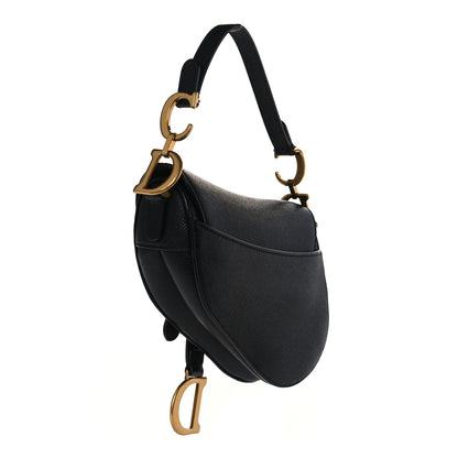 Christian Dior Grained Calfskin Mini Saddle Bag Black 3 of 8
