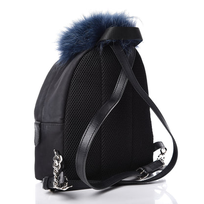 Fendi Nylon Vitello Fox Goat Fur Monster Eyes Mini Backpack Black Multicolor Sky 3 of 17