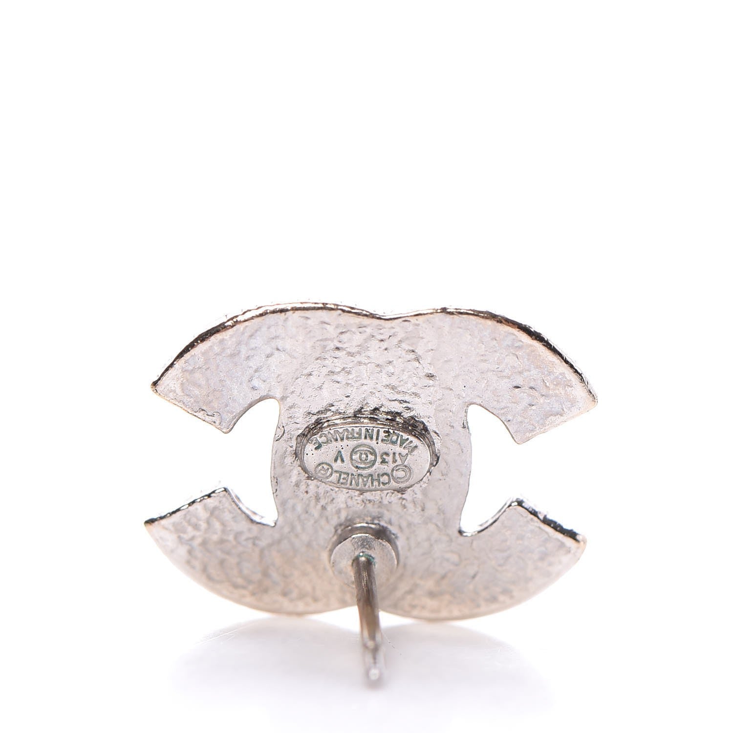 Chanel Crystal CC Earrings Silver 3 of 4