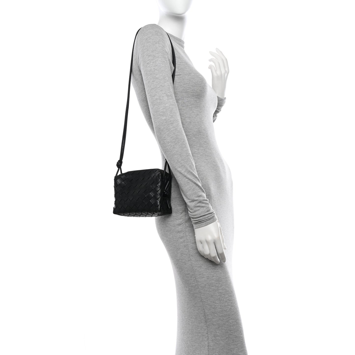 Nappa Intrecciato Mini Loop Camera Bag Black