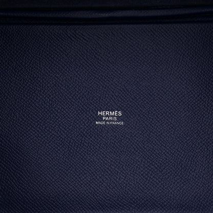 Hermes Epsom Tressage De Cuir Picotin Lock 18 PM Bleu Encre Brique Black 6 of 10