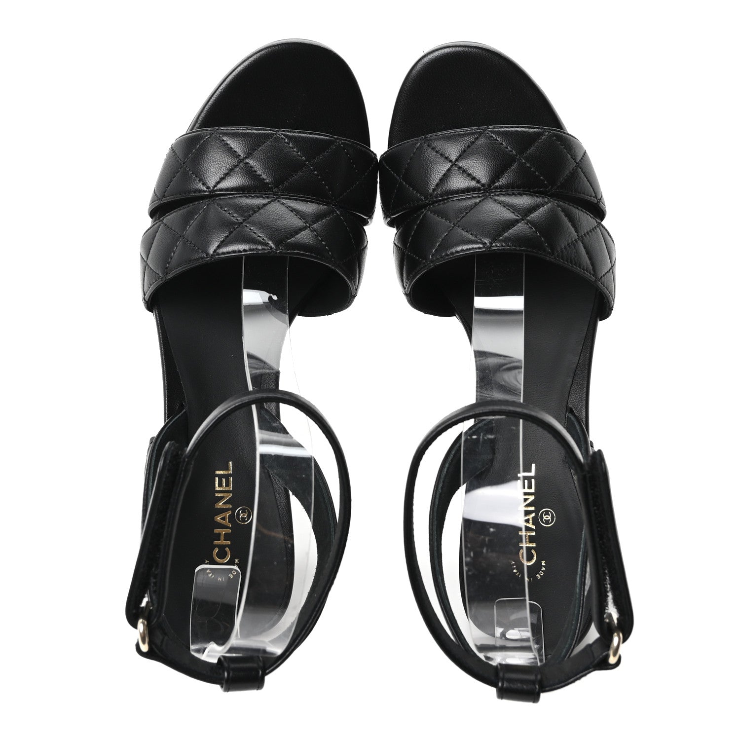 Chanel Lambskin Quilted Sandals 40 Black 2 of 10